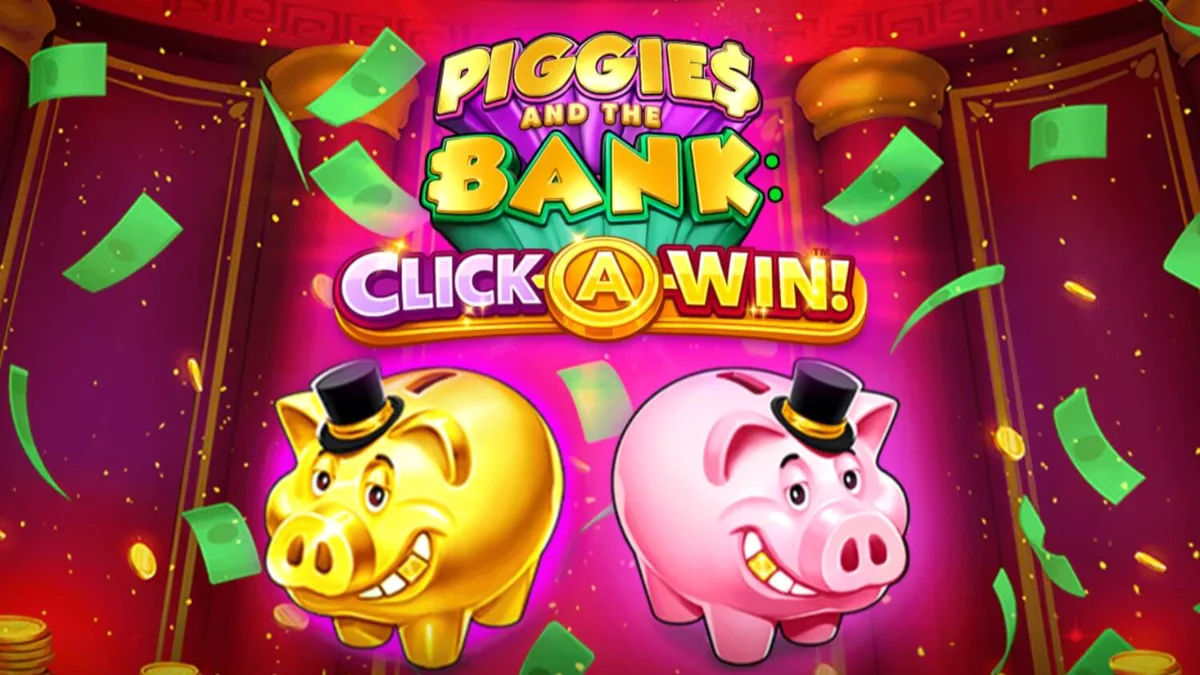 Piggies and the Bank: Click-A-Win slot game interface